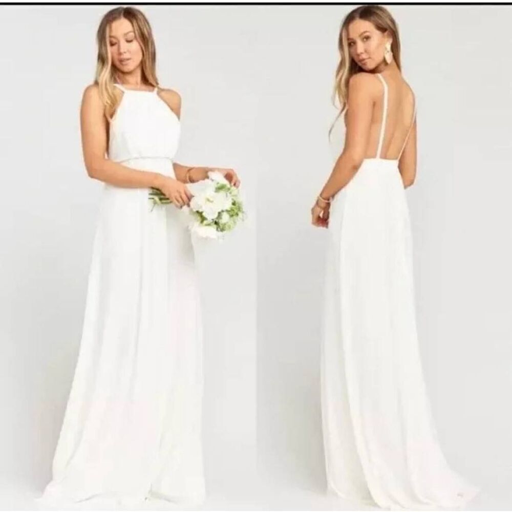 Show Me Your Mumu Dress Womens‎ XXL Plus Maxi Wedding Amanda Halter Ivory Formal